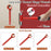 4 in 1 Door Hinge Gap Adjustment Tool with Canvas Bag , 14-25mm Hinge Alignment Wrench with Threaded Handle - Red - 4