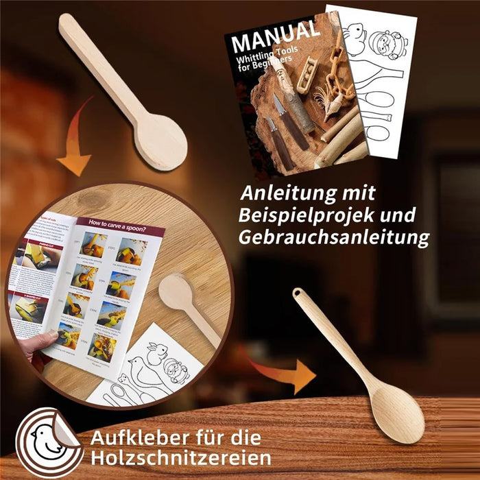 24Pcs Wood Carving Kit Whittling Tool Set with PU Leather Roll-up Bag for Beginners - 3