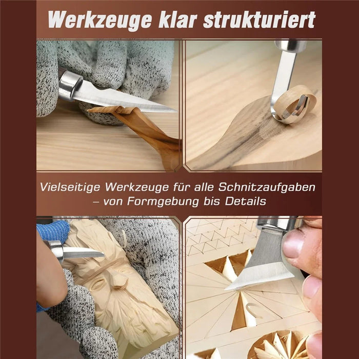 24Pcs Wood Carving Kit Whittling Tool Set with PU Leather Roll-up Bag for Beginners - 6