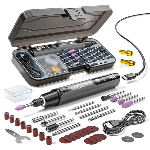 Precision Grinding Pen 6-Speed 5000-16000RPM Cordless Rotary Tool Kit with Digital Display for Polishing Drilling - TK-RPT-G - 1