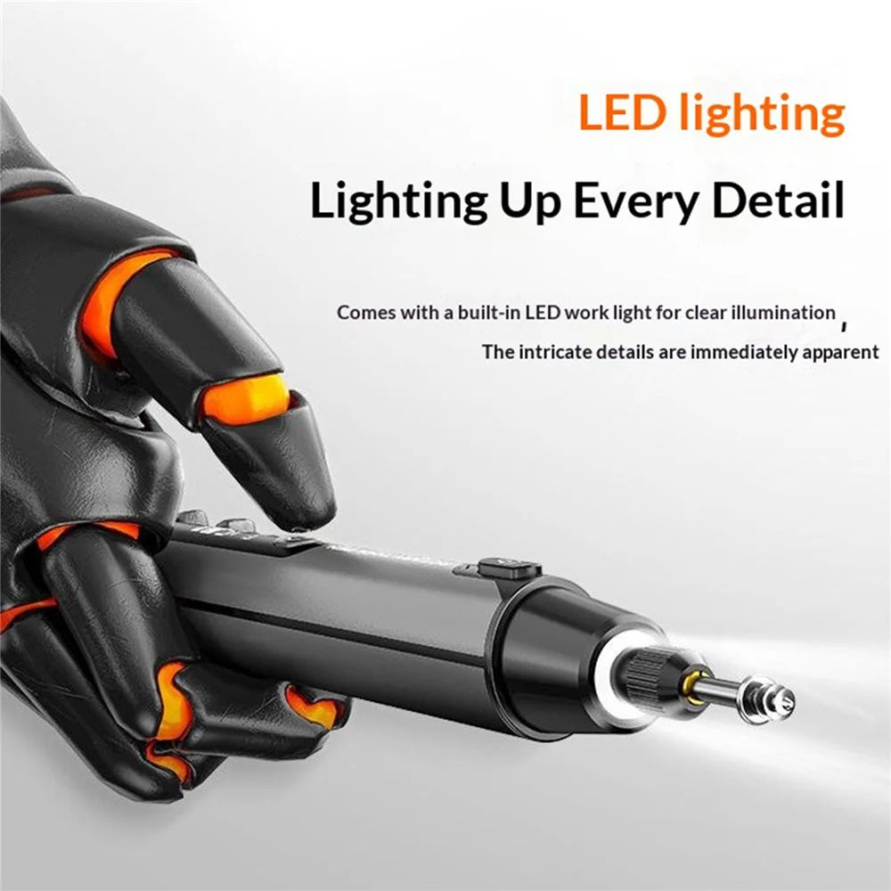 Precision Grinding Pen 6-Speed 5000-16000RPM Cordless Rotary Tool Kit with Digital Display for Polishing Drilling - TK-RPT-G - 6