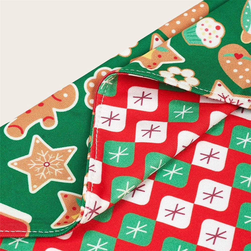 Christmas Dog Bandanas Pet Bib Bandanas Pet Scarf Gift Washable Dog Bib Costume [Size: M / L] - Biscuit - 5