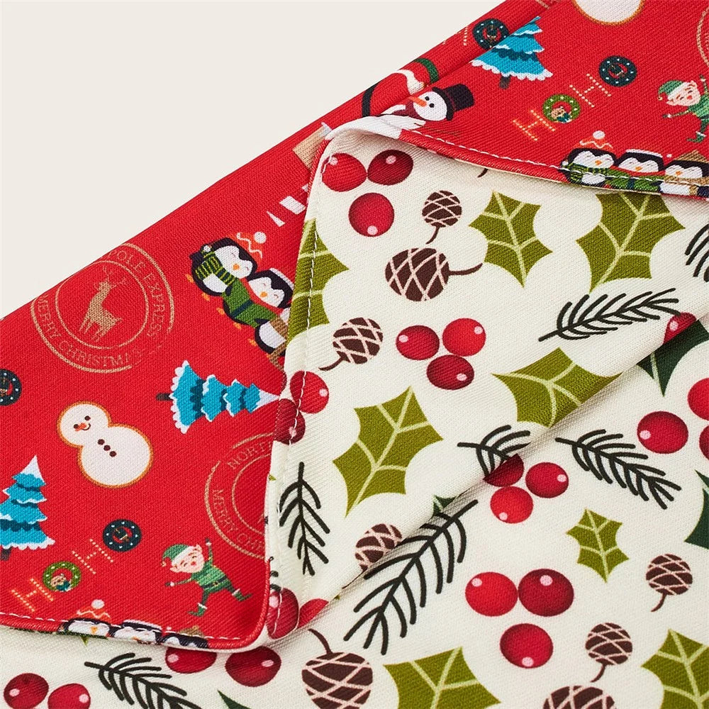 Christmas Dog Bandanas Pet Bib Bandanas Pet Scarf Washable Dog Bib Costume [Size: S] - Red/Leaf - 5