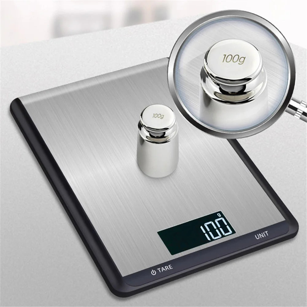 5kg/1g LCD Digital Kitchen Food Scale Electronic Balance Stainless Steel Measuring Weight Tool - 3