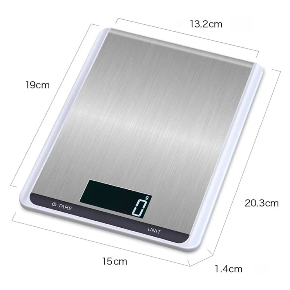 5kg/1g LCD Digital Kitchen Food Scale Electronic Balance Stainless Steel Measuring Weight Tool - 4