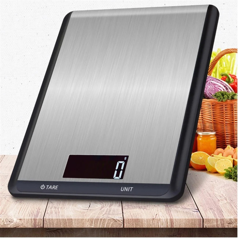 5kg/1g LCD Digital Kitchen Food Scale Electronic Balance Stainless Steel Measuring Weight Tool - 5