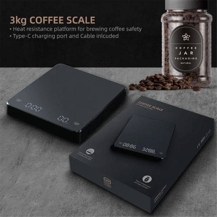 3kg / 0.1g High Precision LCD Digital Scale Timer Electronic Weight Scale for Baking Tea Coffee (without Battery) - 2