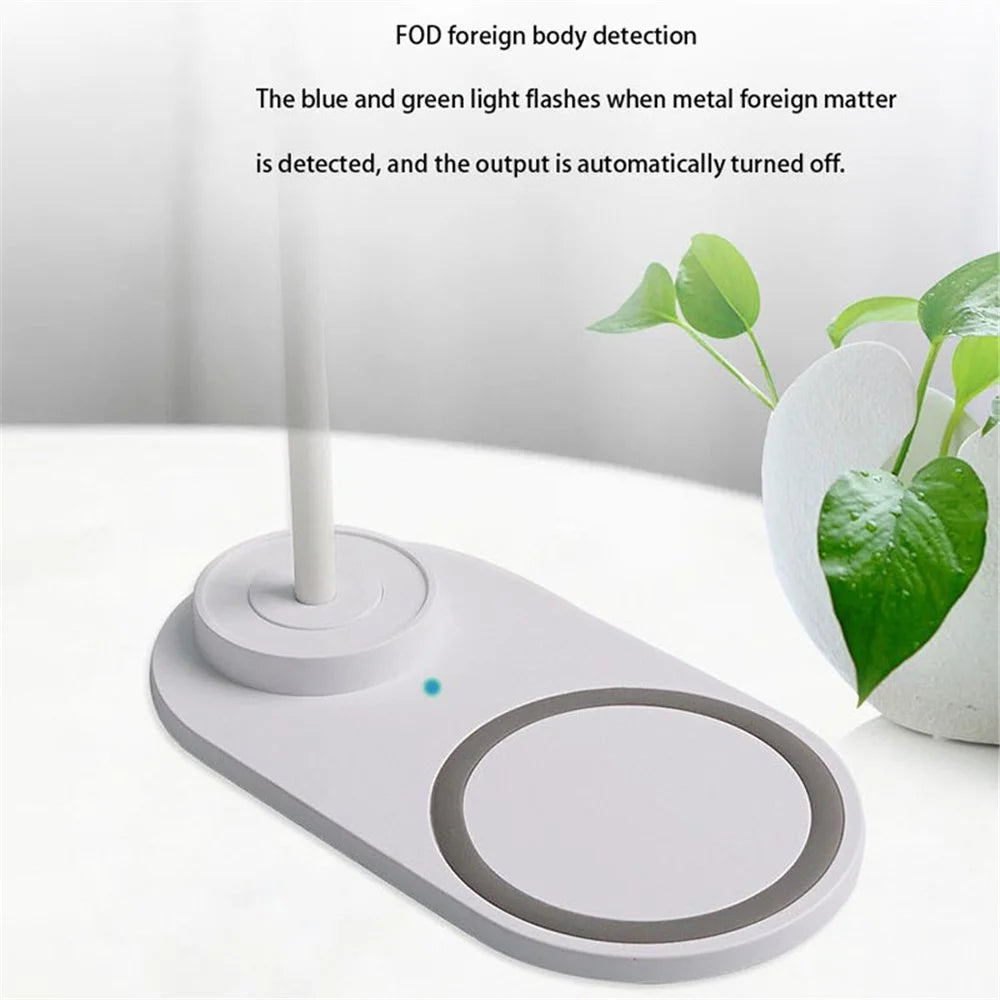 WTC-K32 10W Wireless Charging LED Desk Lamp Smart Eye Protection USB Folding Table Light - White - 5