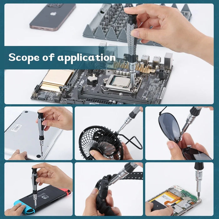 KING'SDUN KS-840116 126Pcs Precision Repair Tool Kit Portable Mini Screwdriver Set with 120-Bits  /  Cylinder Storage Box - 5