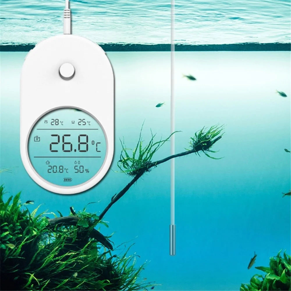 T1 3-in-1 Fish Tank Water Thermometer Digital LCD Display Aquarium Temperature Meter - 2
