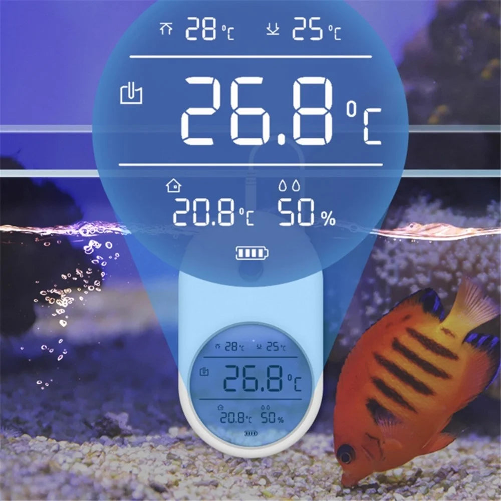 T1 3-in-1 Fish Tank Water Thermometer Digital LCD Display Aquarium Temperature Meter - 5