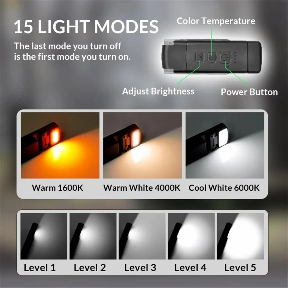 Eye Care Plastic Reading Light LED Lamp Book Light with Book Page Holder - Black - 3