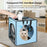 FUNADD FA2001 600D Nylon Pet Drying Box Dog Cat Hair Blowing Dry Box with Clear PVC Window - Blue - 4
