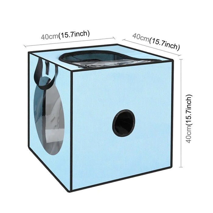 FUNADD FA2001 600D Nylon Pet Drying Box Dog Cat Hair Blowing Dry Box with Clear PVC Window - Blue - 7