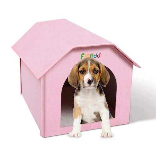 FUNADD FA2002 Collapsible Pet House with Double-sided Mat Waterproof Nylon Dog Cat Tent - Pink - 1