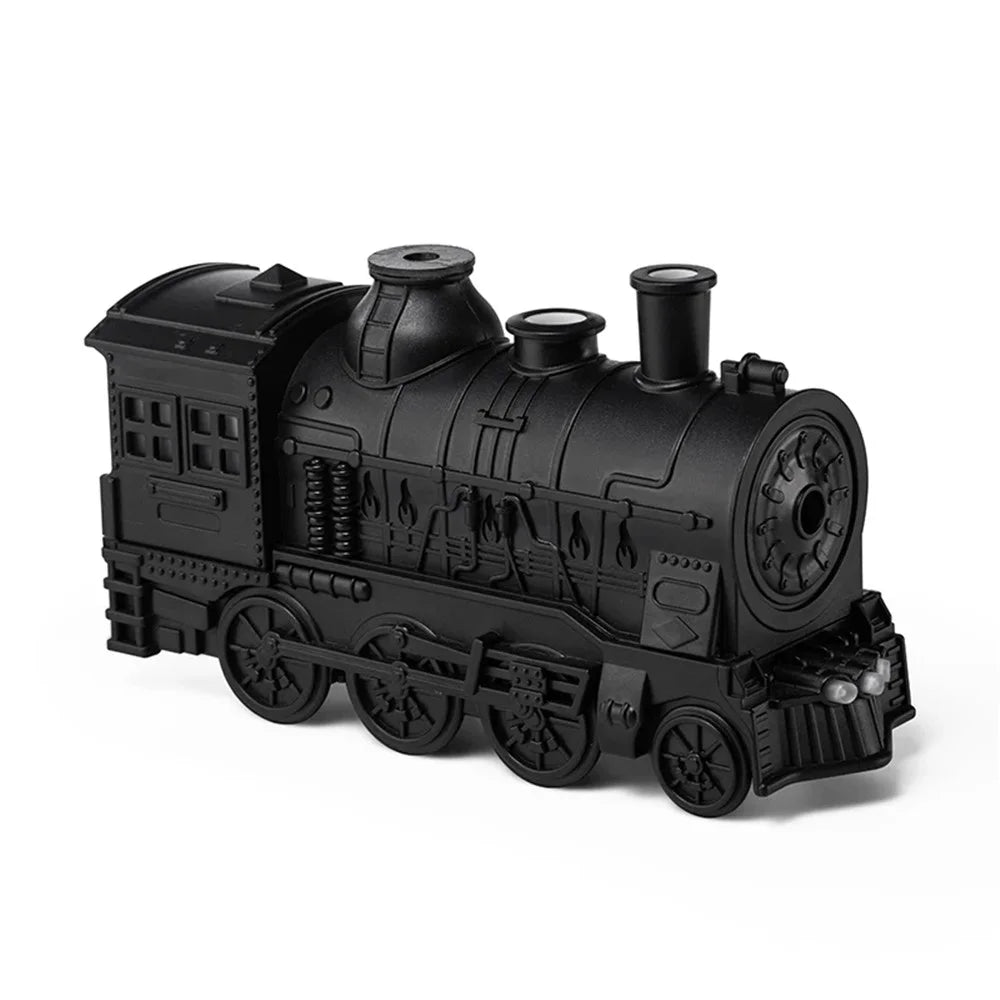 Train Shape Ultrasonic Air Humidifier Essential Oil Aroma Mist Diffuser with LED Light, Buttons Control - Black / EU Plug - 1