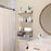 3Pcs / Set Wall-Mounted Storage Rack Iron Wire Basket Wooden Rack Kitchen Spice Potted Plants Shelf - 2