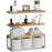 3Pcs / Set Wall-Mounted Storage Rack Iron Wire Basket Wooden Rack Kitchen Spice Potted Plants Shelf - 4
