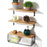 3Pcs / Set Wall-Mounted Storage Rack Iron Wire Basket Wooden Rack Kitchen Spice Potted Plants Shelf - 5