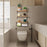 3Pcs / Set Wall-Mounted Storage Rack Iron Wire Basket Wooden Rack Kitchen Spice Potted Plants Shelf - 7