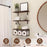 Wall Mounted Suspended Partition Wooden Board Iron Wire Basket Bathroom Living Room Storage Rack - Black - 2