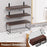 Wall Mounted Suspended Partition Wooden Board Iron Wire Basket Bathroom Living Room Storage Rack - Black - 3
