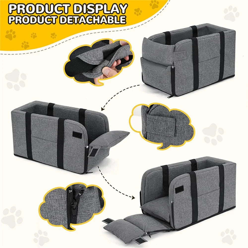 QS-112 300D Cationic Fabric Car Pet Bag Safety Seat Center Control Bag Dog Cat Nest - 5