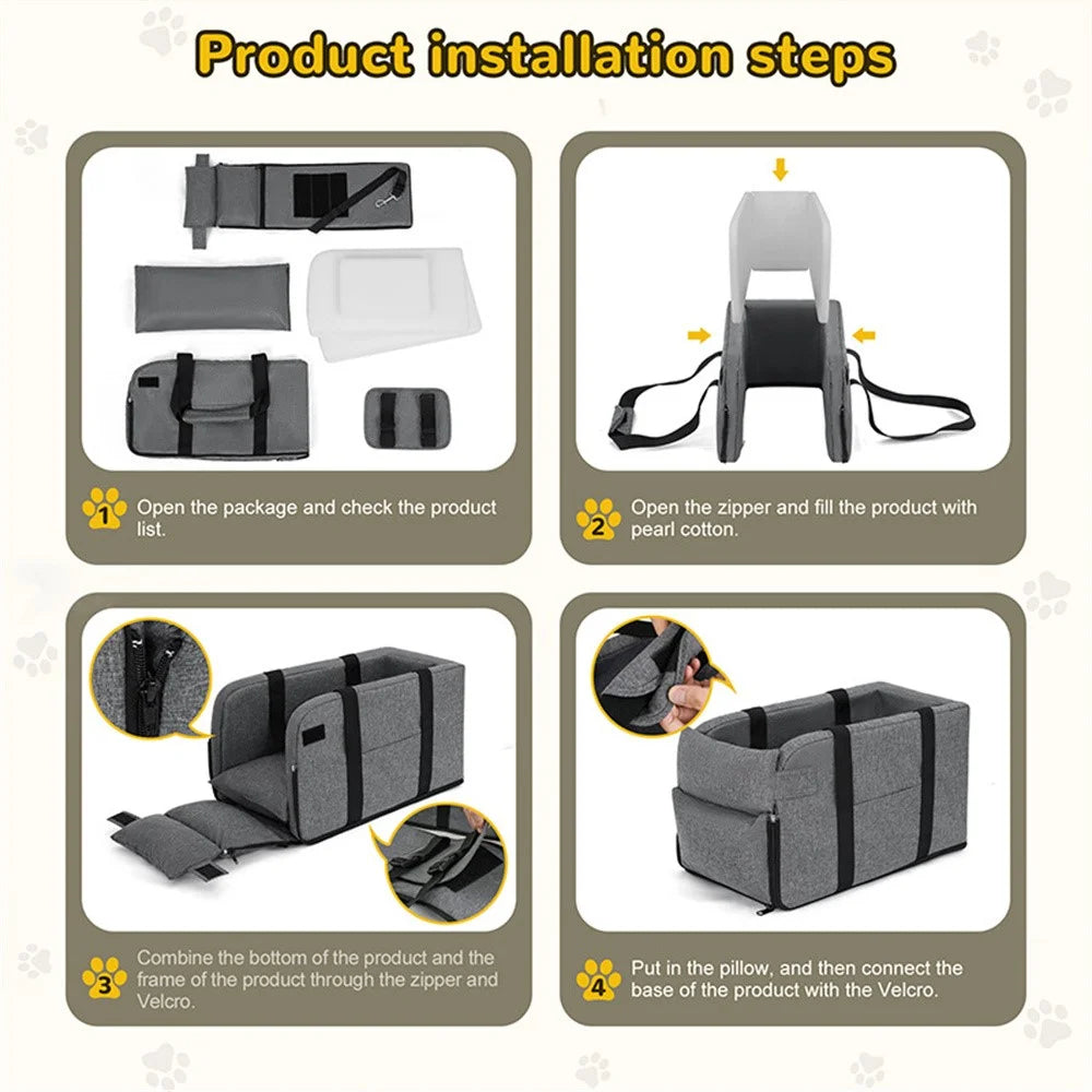 QS-112 300D Cationic Fabric Car Pet Bag Safety Seat Center Control Bag Dog Cat Nest - 7