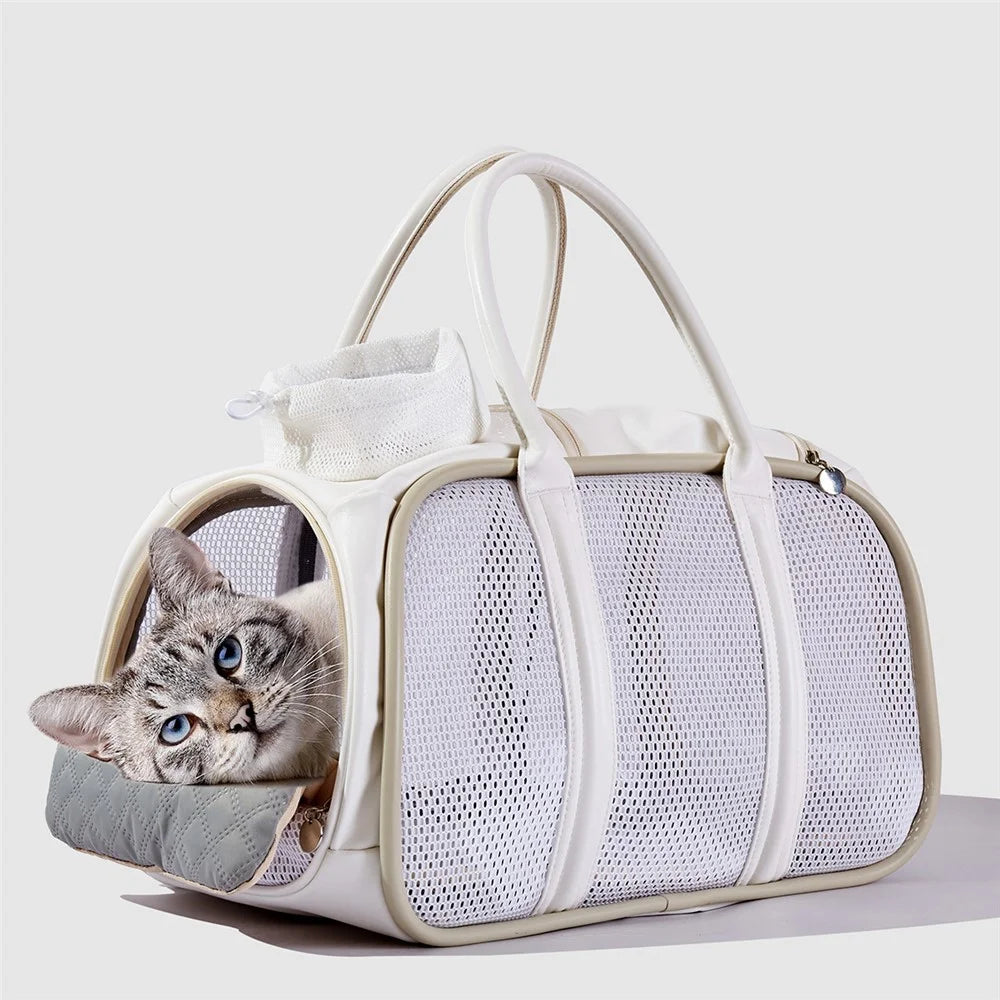 FHH-010 Mesh Breathable Cat Carrier Bag Pet Gift Travel Portable Large Capacity Tote Bag - 2