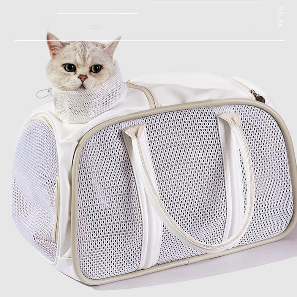FHH-010 Mesh Breathable Cat Carrier Bag Pet Gift Travel Portable Large Capacity Tote Bag - 5