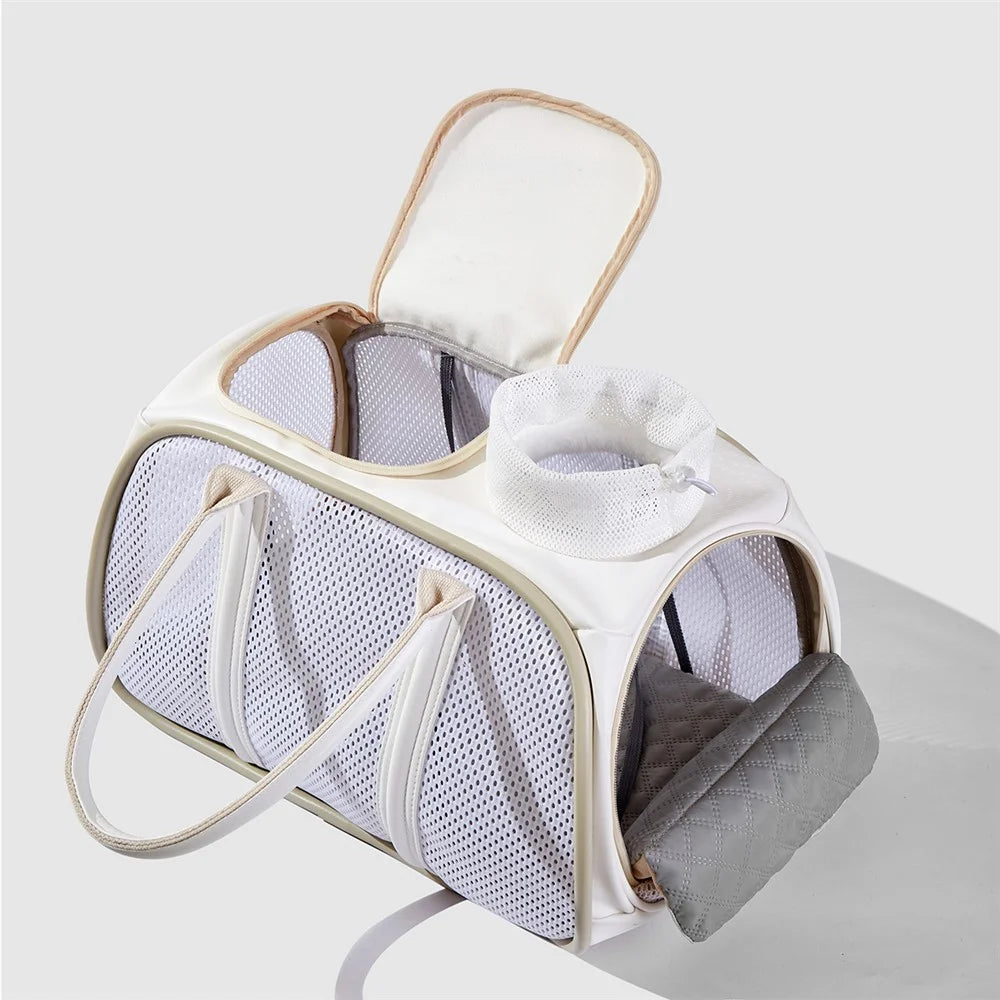 FHH-010 Mesh Breathable Cat Carrier Bag Pet Gift Travel Portable Large Capacity Tote Bag - 6