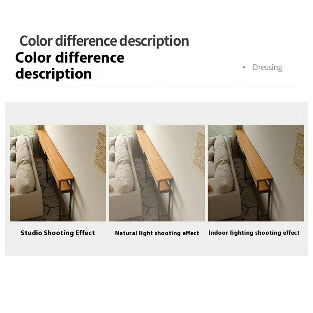 100x20cm Narrow Space Saver Storage Rack Sofa Bedside Wall Gap Dual Layer Organizer Shelf - White Frame - 6