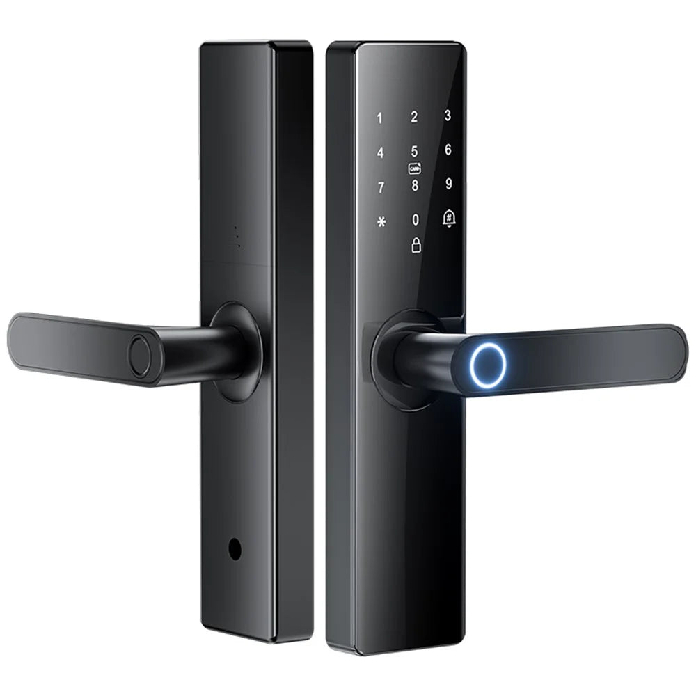 Tuya Smart Electronic Door Lock Semi Automatic Fingerprint Password Lock for Home Security - 14.7cm Lock Body - 1