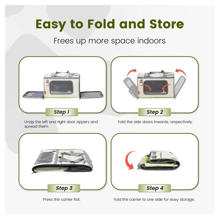 Breathable Mesh Portable Cat Backpack Expandable Large Space Pet Airline Soft Carrier with Top Opening - 7