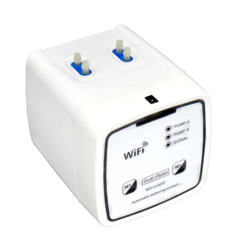 WD-01ADE WiFi Smart Dual Pump Automatic Plant Watering System Remote Control 15-Pot Irrigation Device - White - 1