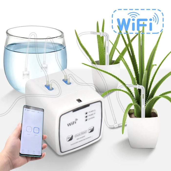 WD-01ADE WiFi Smart Dual Pump Automatic Plant Watering System Remote Control 15-Pot Irrigation Device - White - 3