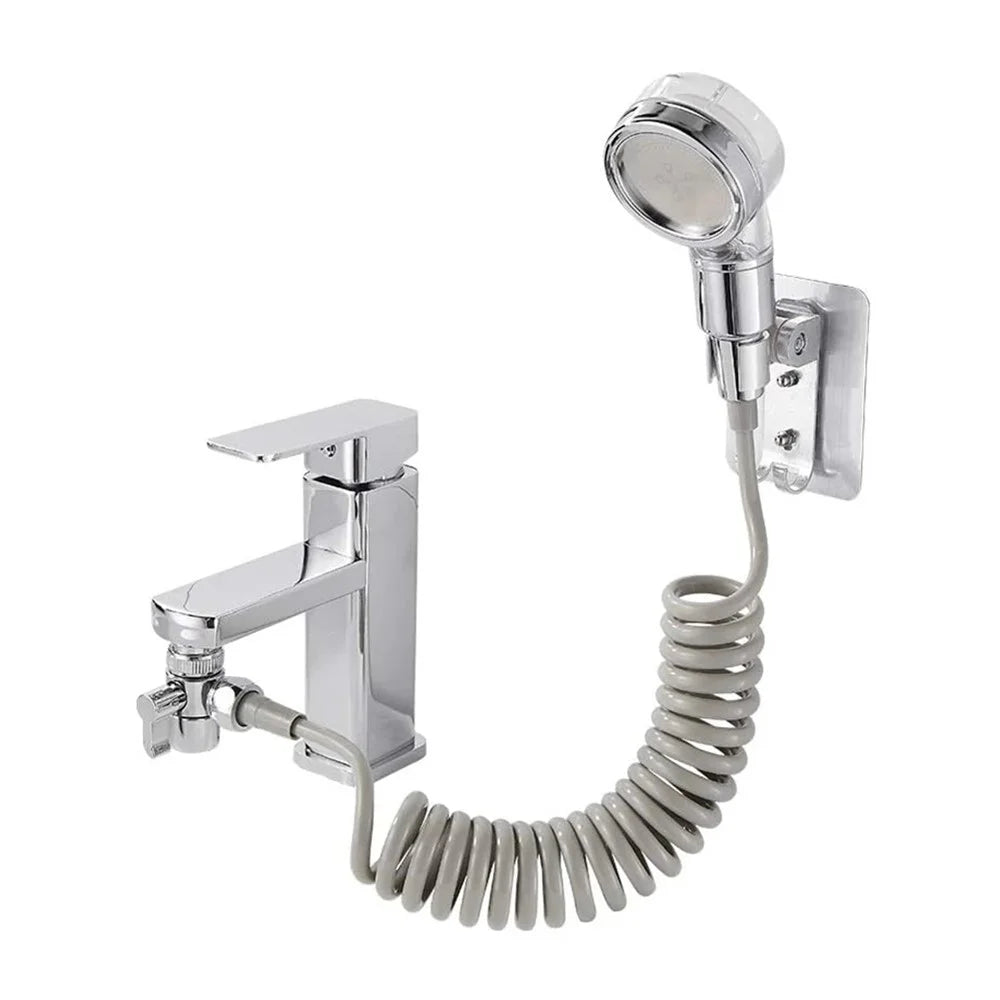Bathroom Sink Faucet Water Filter Sprinkler Shower Nozzle Hose Mount Adapter Kit - 1