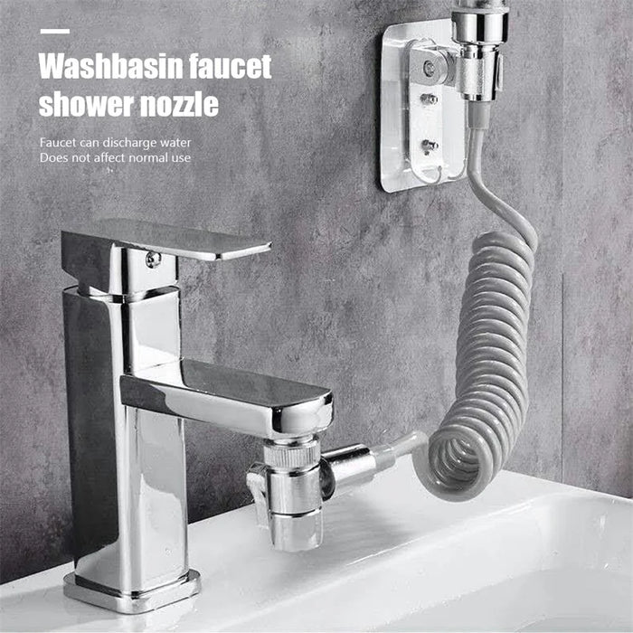 Bathroom Sink Faucet Water Filter Sprinkler Shower Nozzle Hose Mount Adapter Kit - 2
