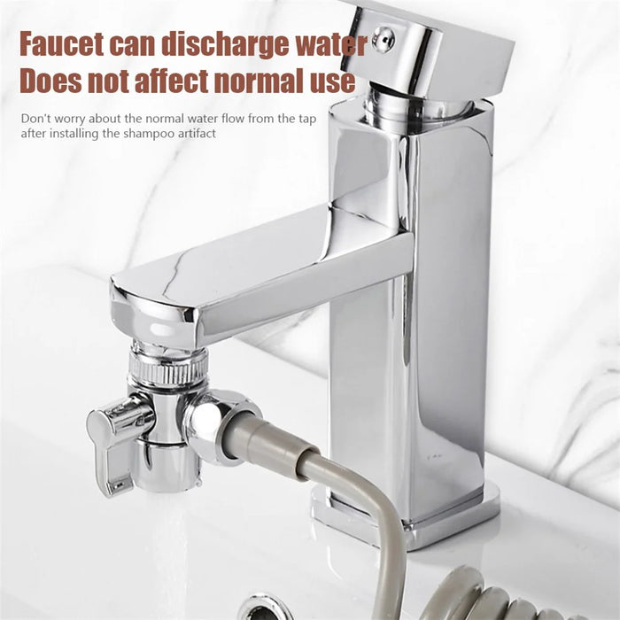 Bathroom Sink Faucet Water Filter Sprinkler Shower Nozzle Hose Mount Adapter Kit - 3