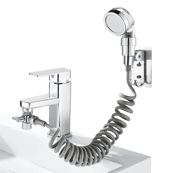 Bathroom Sink Faucet Water Filter Sprinkler Shower Nozzle Hose Mount Adapter Kit - 5