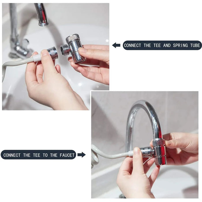 Bathroom Sink Faucet Water Filter Sprinkler Shower Nozzle Hose Mount Adapter Kit - 6