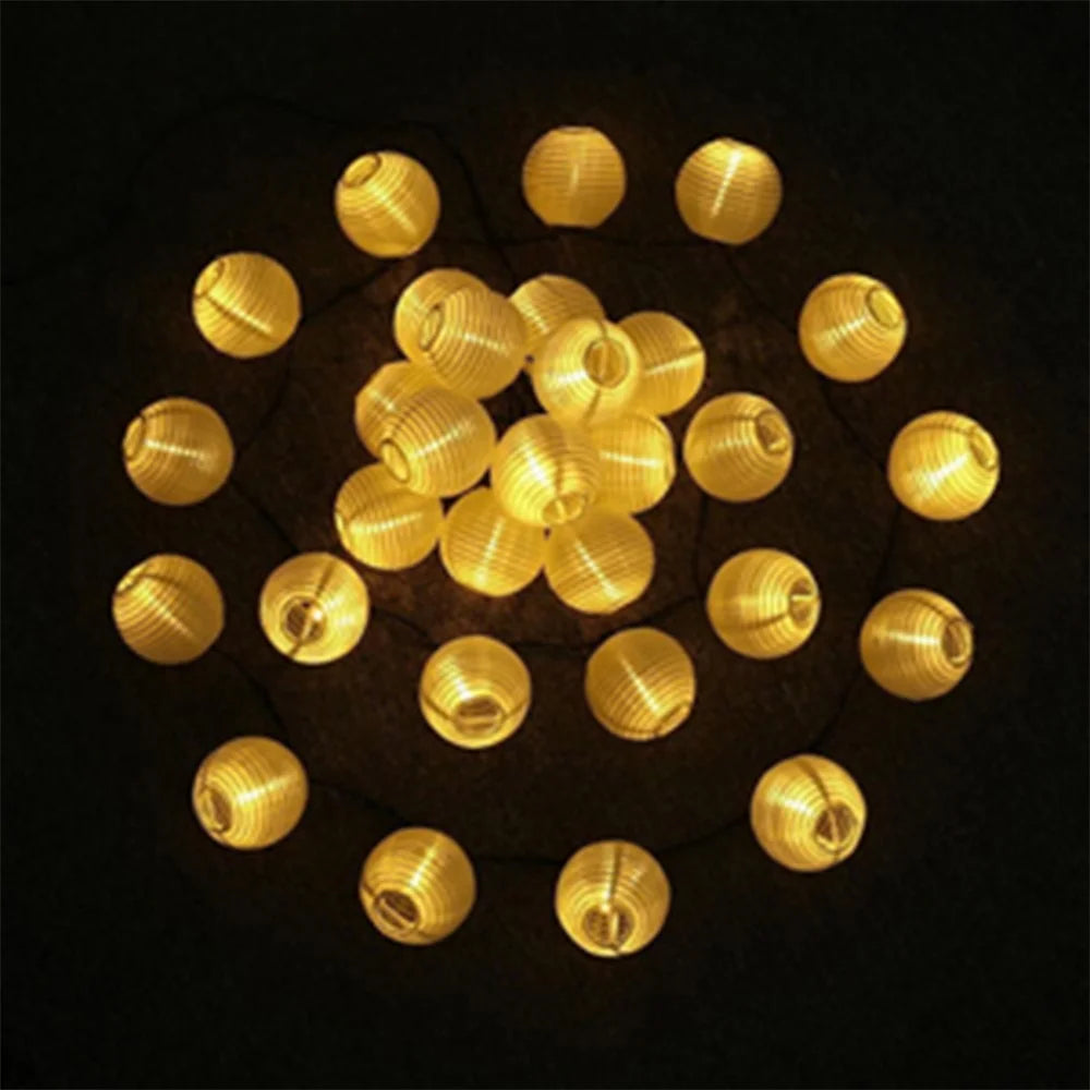 6.5m 30LED Waterproof Lantern Solar Light Strip Fairy Lamps for Courtyard Garden Outdoor Decoration - 1