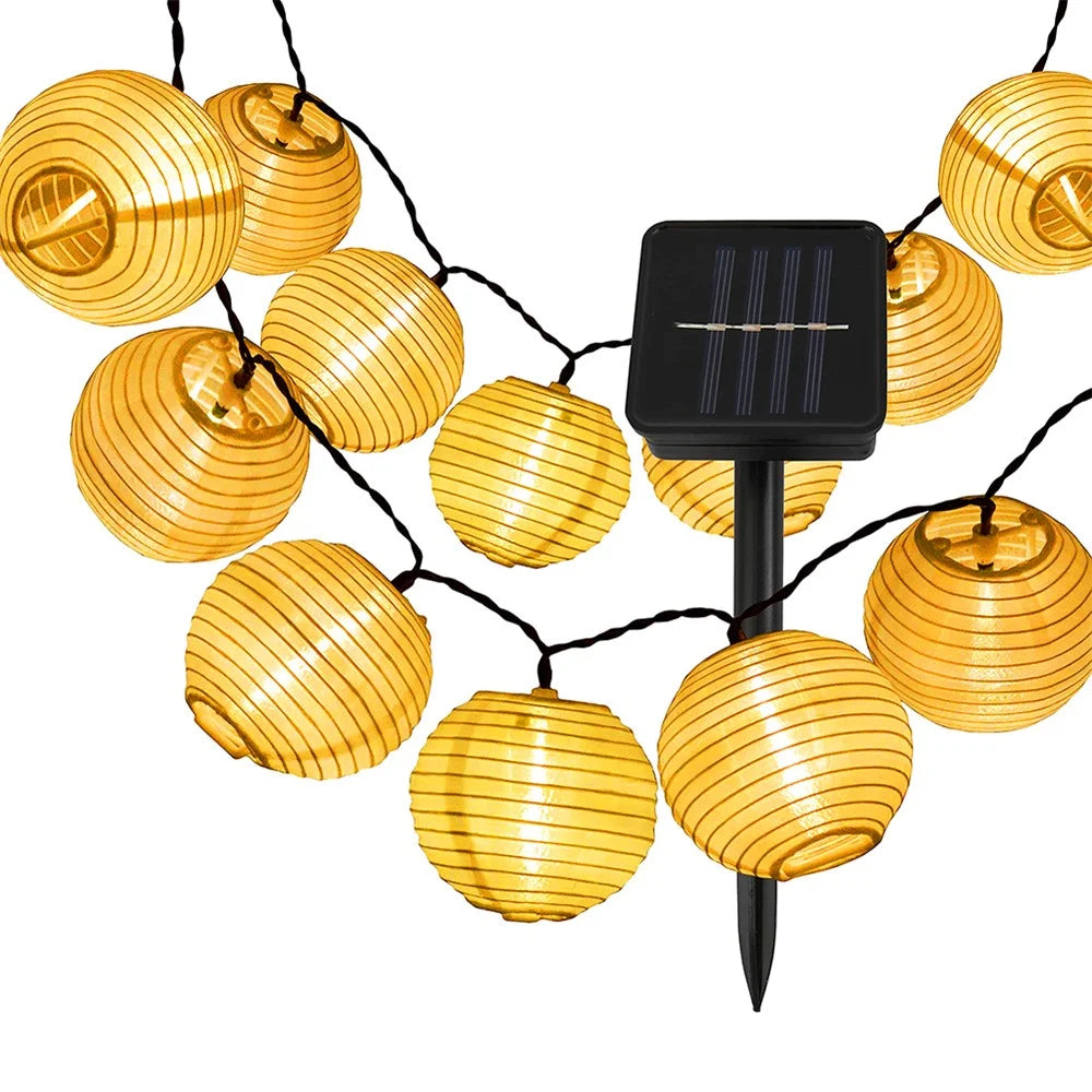 6.5m 30LED Waterproof Lantern Solar Light Strip Fairy Lamps for Courtyard Garden Outdoor Decoration - 2