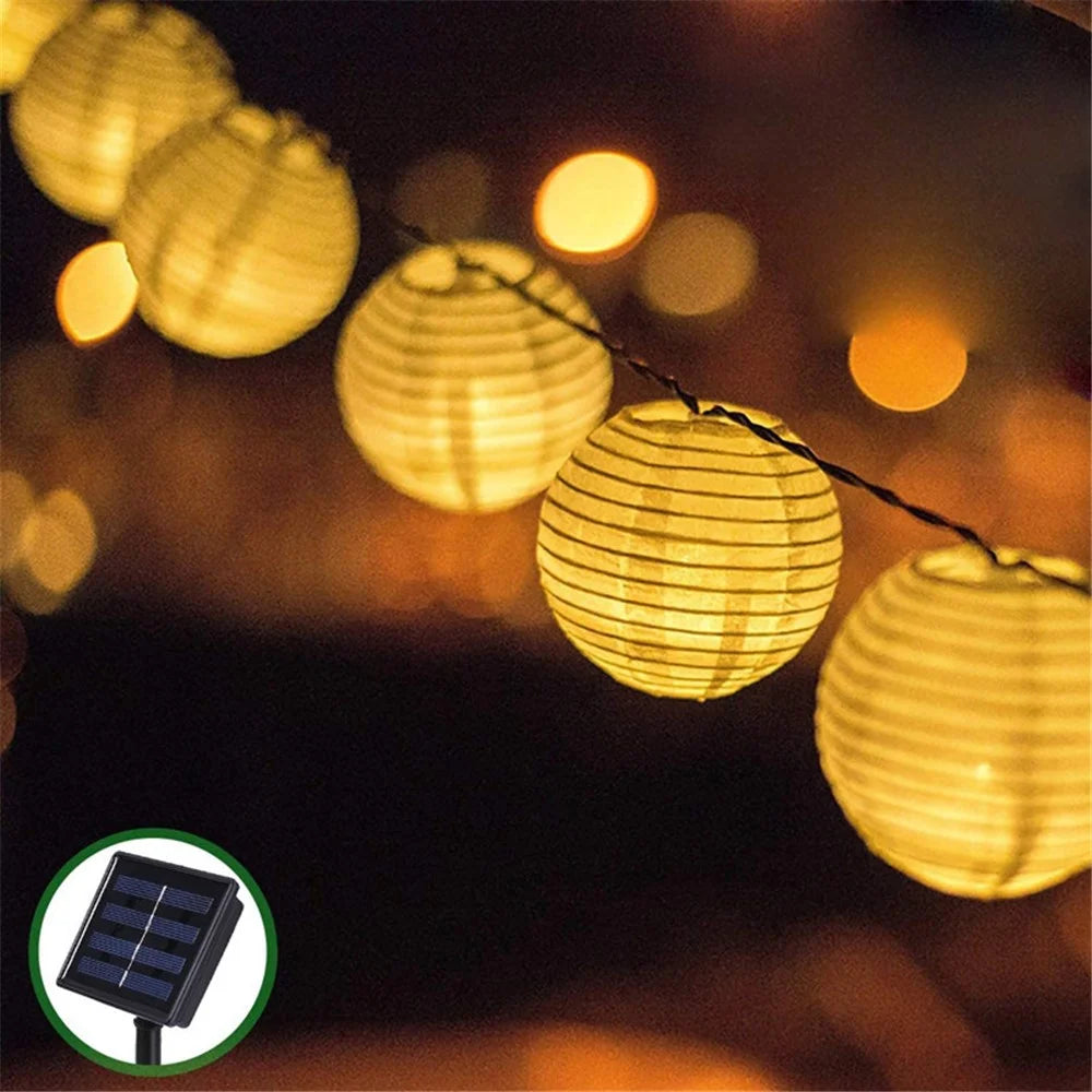 6.5m 30LED Waterproof Lantern Solar Light Strip Fairy Lamps for Courtyard Garden Outdoor Decoration - 5
