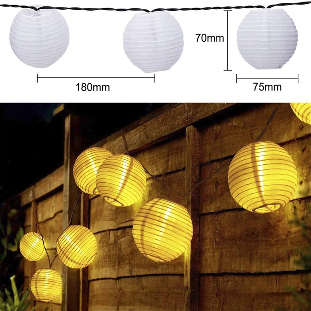 6.5m 30LED Waterproof Lantern Solar Light Strip Fairy Lamps for Courtyard Garden Outdoor Decoration - 7