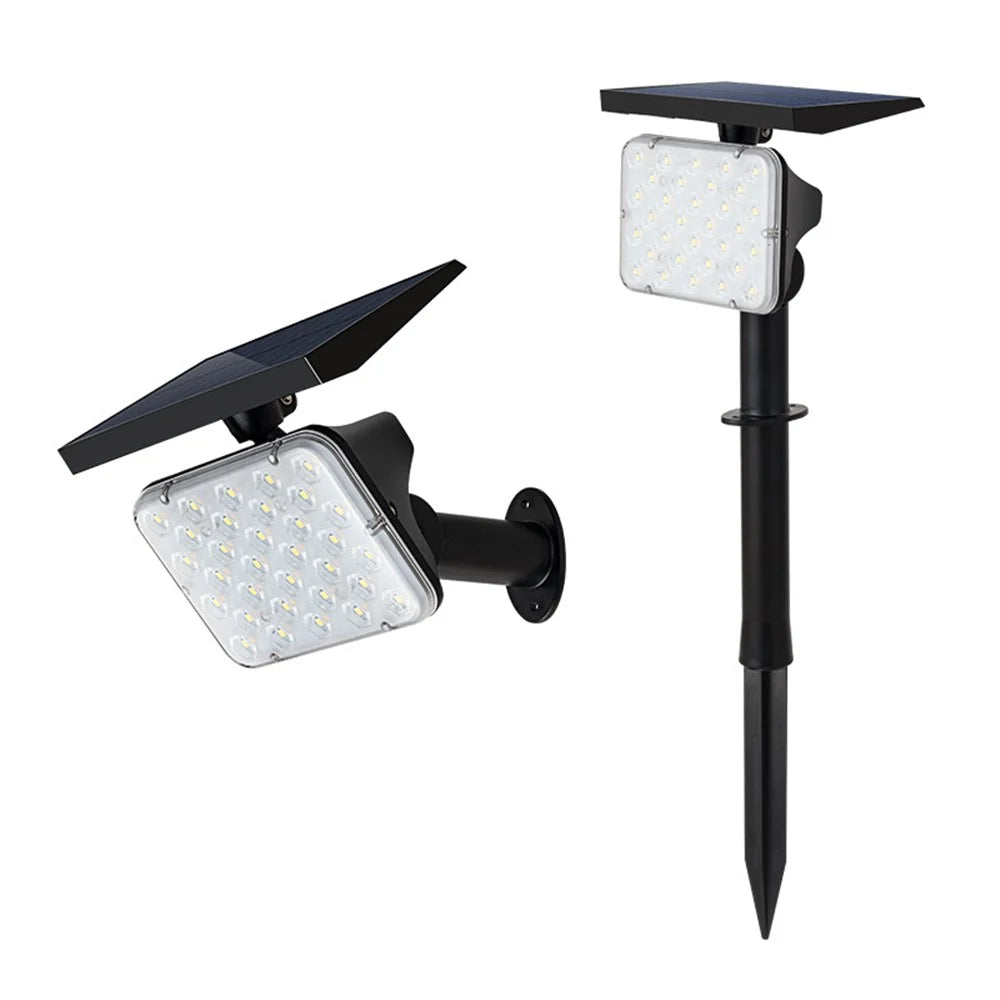 YH0517D Solar Power Waterproof Garden Yard Lawn White/Yellow Dual Color 64-LED Ground/Wall Mount Light Angle Adjustable Outdoor Landscape Garage Lamp - 1