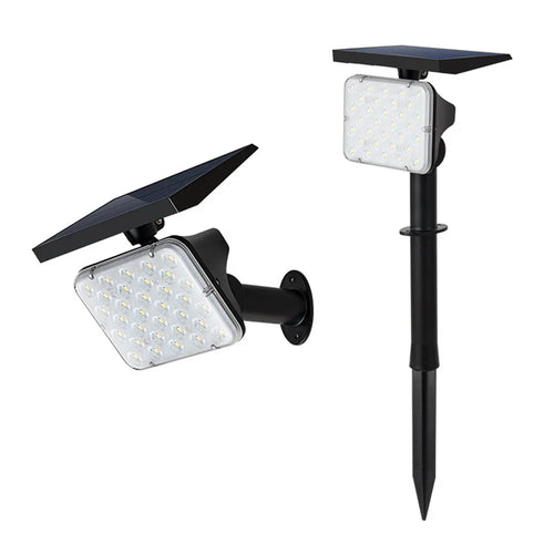 YH0517D Solar Power Waterproof Garden Yard Lawn White/Yellow Dual Color 64-LED Ground/Wall Mount Light Angle Adjustable Outdoor Landscape Garage Lamp - 1
