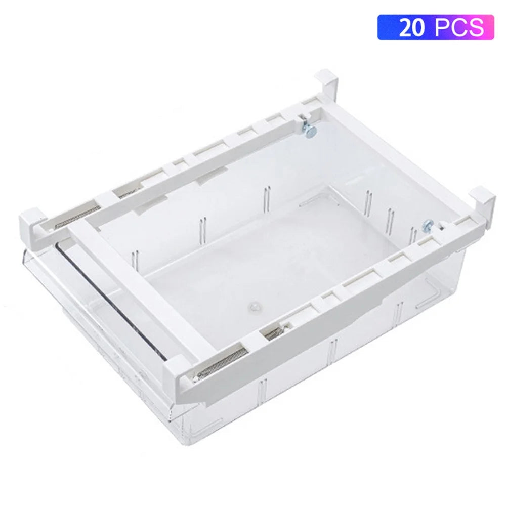 YM-6395 20PCS Large Fridge Drawer Organizer Refrigerator Organizer Bins PET Fridge Organizer Fridge Shelf Holder Food Storage Container Box (No FDA Certificate, BPA Free) - 1
