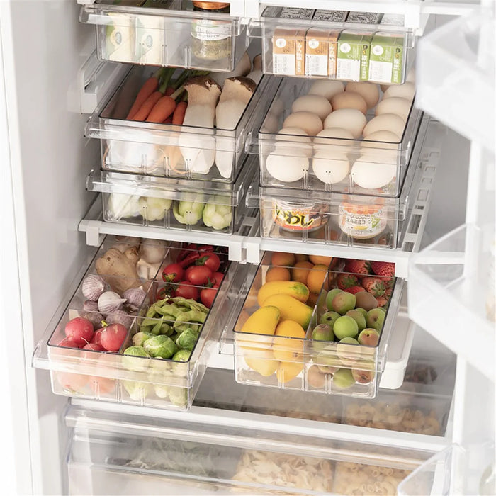 YM-6395 20PCS Large Fridge Drawer Organizer Refrigerator Organizer Bins PET Fridge Organizer Fridge Shelf Holder Food Storage Container Box (No FDA Certificate, BPA Free) - 4
