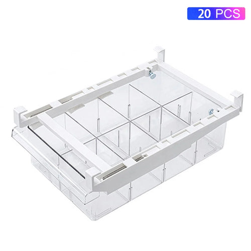 YM-6397 20PCS 8 Grids Refrigerator Organizer Bins Fridge Drawer Organizer PET Food Organizer Fridge Shelf Holder Meat Storage Container Box (No FDA Certificate, BPA Free) - 1